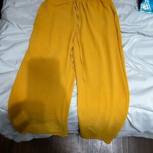 Mustard Yellow Wide-Leg Pants
